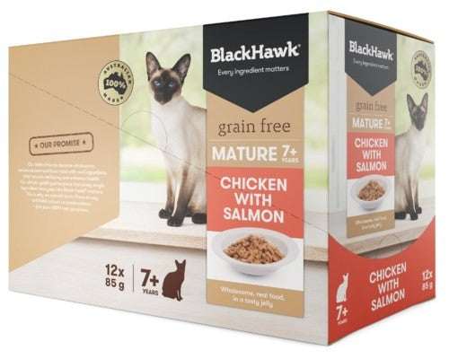 Black Hawk Feline Senior - Chicken Salmon 12 x 85g