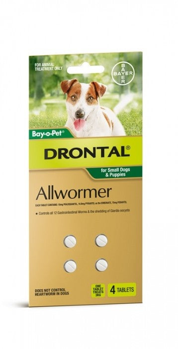 Drontal Allwormer Puppies 4 Tabs 3kg