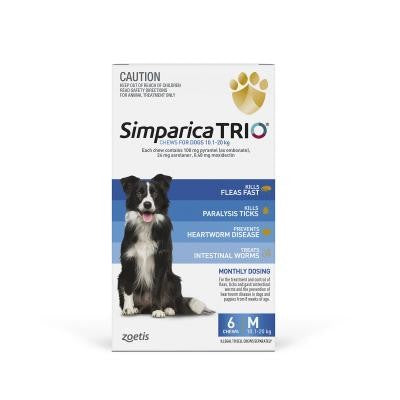 Simparica Trio 10.1-20kg (Blue) 6 Pack