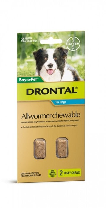 Drontal Chewable Allwormer 35kg 2 Pack