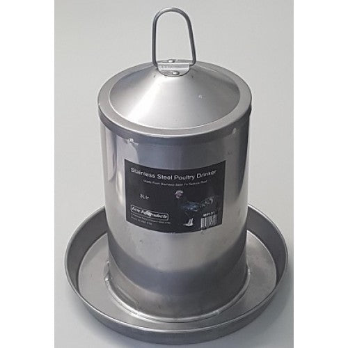 3 litre Stainless Steel Poultry Drinker