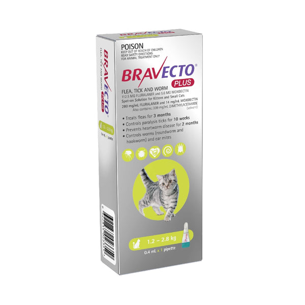 Bravecto Plus Cat 1.2 - 2.8kg