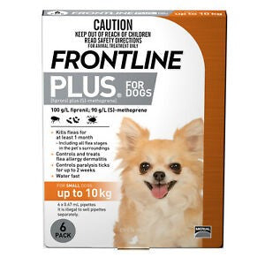 Frontline Plus Dog Up To 10kg 6pk