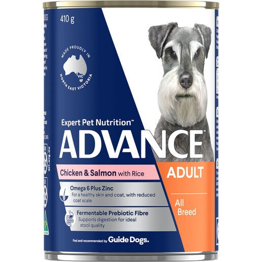 Advance Adult All Breed Chicken, Salmon And Rice 410g