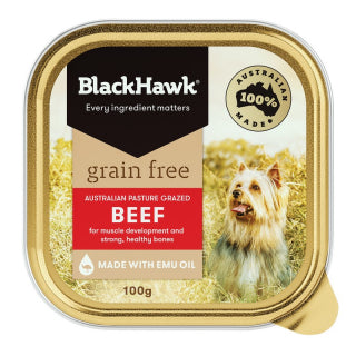 Black Hawk Grain Free Beef Tray Single 100g