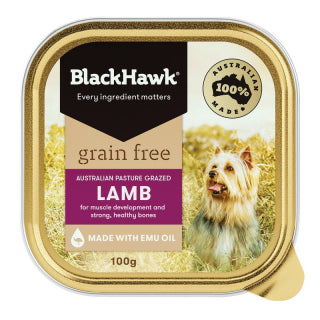 Black Hawk Grain Free Lamb Tray Single 100g