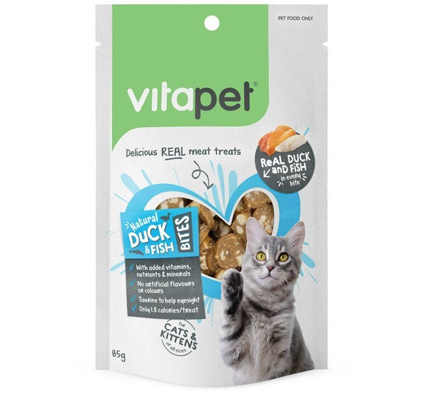Vita Pet Cat Treat Duck/Fish Bites 85g