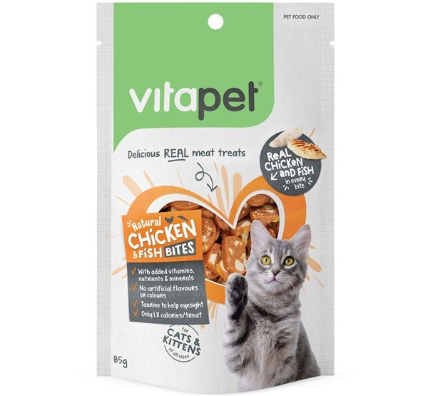 Vita Pet Cat Treat Chick/Fish Bites 85g