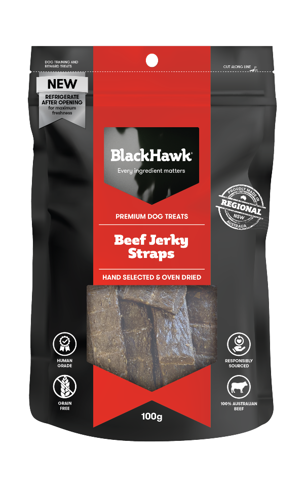 Black Hawk Dog Beef Jerky Straps 100g